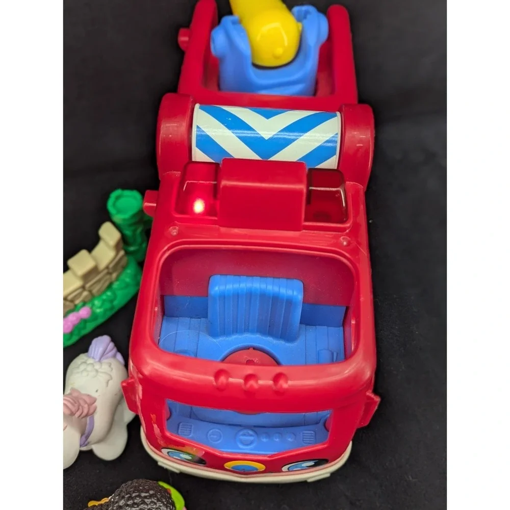 Lot of Mattel Fisher-Price Little People Fire Truck Concrete Mixer Car Princess